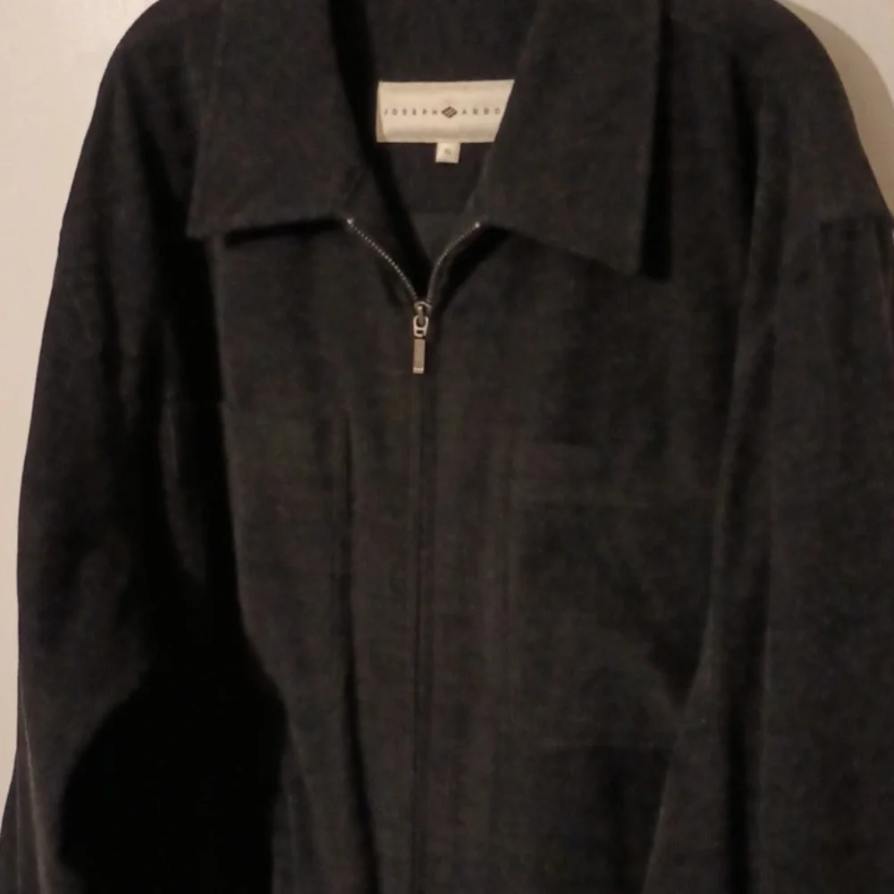 Joseph Abboud Wool Blend Zip Front Corduroy Collared Jacket 2 Front Chest Pocket
